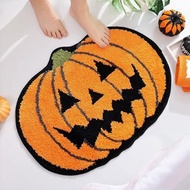 HELLORSO Halloween Bath Rug, Bathroom Mat Halloween Bathroom Decor Pumpkin Skull Ghost Cute Bath Mat