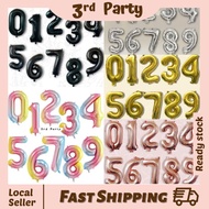 32inch Number 0-9 Foil Balloon Party Decoration Gold Silver Rose Gold Black foil number balloon numb