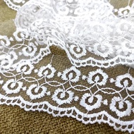RENDA BORDIR MOTIF BUNGA KECIL PINGGIRAN TULLE RENDA METERAN MEWAH