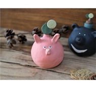 圓葉山烏龜・粉紅兔 陶偶