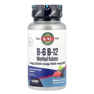 KAL, B-6 B-12 Methyl Folate, Mixed Berry, 60 Micro Tablets, 100% Vegetarian