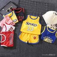 [Invoices Available] Children's Sports Suit Men Women Baby Basketball Uniform Summer Mesh Vest Short