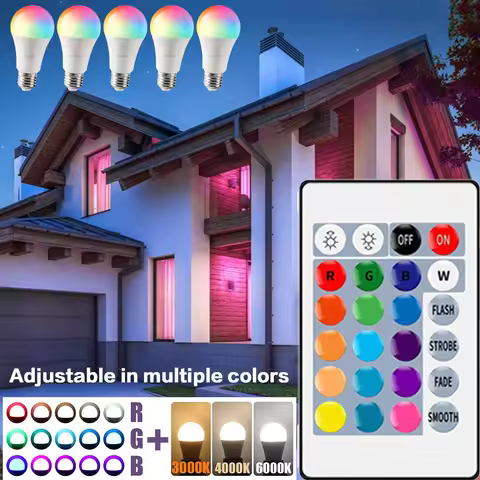 1-10PCS Smart RGBW LED Bulb Spotlight GU10 E27 Infrared Remote Control Bulb Color Light Dimming Suit