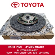Clutch Disc for Toyota Innova Fortuner Hilux 1GD 2016-2019 Hiace 3.0 1KD (Part No: 31250-0K281 / 0K2