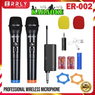 Mic Karaoke Microphone Wireless Tanpa Kabel MIC2 MIC1 ERRLY ER001 Single ER002 Dual Digital LED Mic Karaoke GENGGAM