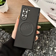 Cho Samsung Galaxy Z Fold7 Z Fold73 5G 2025 sợi carbon từ tính họa tiết con cú Ốp điện thoại cho Sam