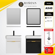 BANOVA Aluminum Composite Panel AXEL Series Bathroom Cabinet Basin Set with Aluminum Mirror Ceramic Kabinet Sink