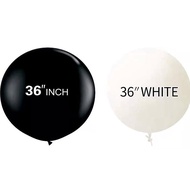 36 inch Doff Jumbo Latex balloon 36" black and white round balloon PER PCS