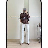 JAZELA BLOUSE Mesh Top Women Fishnet Blouse Sheer Top Mesh Top Long Sleeve White Mesh Top Net Top