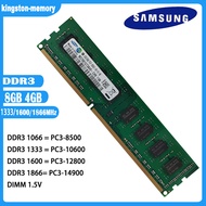 Samsung RAM 4GB 8GB DDR3 1333 1600 1866 MHz หน่วยความจำเดสก์ท็อป RAM DIMM PC3-10600 12800 14900 DIMM 1.5V Ram