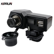 KIPRUN Motorcyle Phone Charger, 12V Waterproof Dustproof 3.4A Motorcycle Handlebar Charger with Temp
