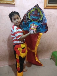 Stelan Anak Umur 5 Tahun Baju Barongan Kaos Reog Ponorogo Celana Jaranan Embong Kuda Lumping Warna M