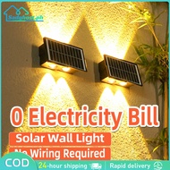 Outdoor Solar Led Wall Light 4W 6W 8W Waterproof Wall Lamp Outside Solar Lights For Gate Street Park