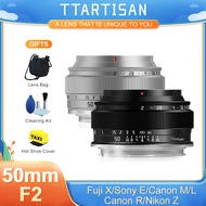 TTArtisan 50mm F2 Full Frame Manual Focus Prime Portrait Lens for Sony E Nikon Z M Canon R M43 Fuji 