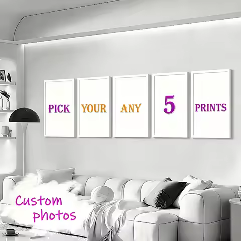 4/5/6pcs Custom Canvas Printing Personalized Photo Custom Set Prints Family Life Pets Scenery Couple