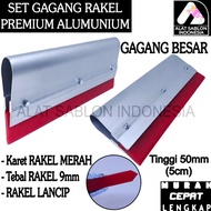 MERAH LARGE ALUMINUM SQUEEZER HANDLE SET RED RUBBER 9MM TAPER LENGTH 30CM TO 40CM