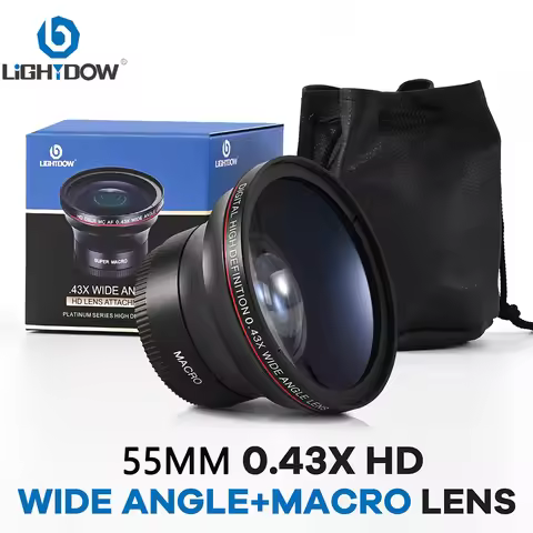Lightdow Super Wide Angle Lens 0.43× Wide-angle Attachment Lens For 55mm lens filter size Canon Niko
