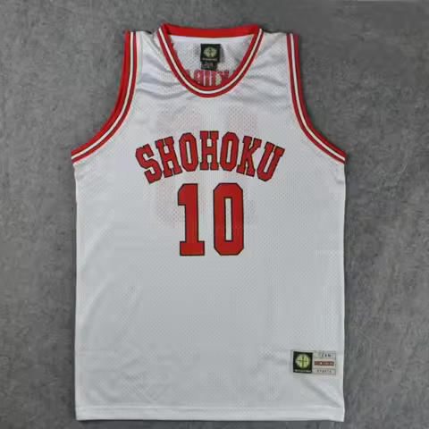 Anime Cosplay Costumes Shohoku High School No.10 Hanamichi Sakuragi Cosplay Top Vest Basketball Jers