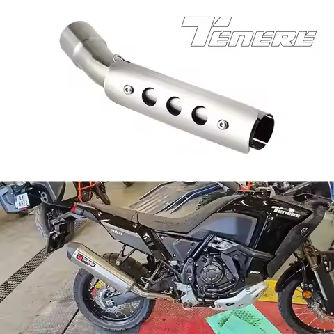 Motorcycle Exhaust link pipe Muffler Escape With Heat Shield Slip-on For Yamaha Tenere 700 XTZ690 T7