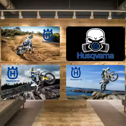 60x90cm 90x150cm H-Husqvarnas Logo Cool Flag Polyester Printed Banner For Home Decoration