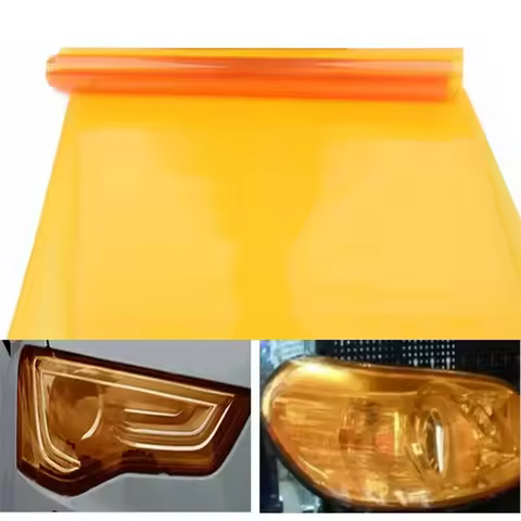12 X 48" Amber Orange Car Tint Headlight Tail Fog Light Vinyl Smoke Film Sheet Accessories For Vehic
