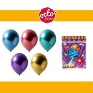 EMCO Octo Party Metallic Balloons Colorful Decorations Party Events 8pcs