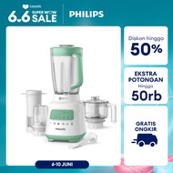 [EXTRA DISKON 50K] Philips Blender 5000 Series HR2223/30- Jar Plastik 2 L - Aksesoris Multifungsi -Chopper, Dry Mill, Filter- Problend Crush Technology - Mudah dibersihkan - Dessert Green