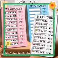 YOLAN My Chores Checklist, Reusable Plastic Daily Planner Memo, High Quality My Chores Self-discipli