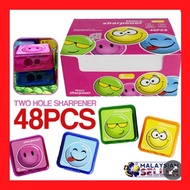 [ 48pcs Box ] Cartoon Face Square Sharpener