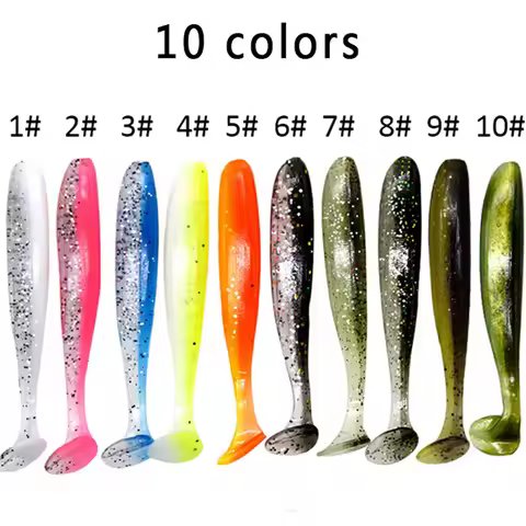 〔CC33〕10pcs/bag Road Runner Bait Double Color T-tail Soft Bait 9cm Bionic Road Runner Fishing Gear M