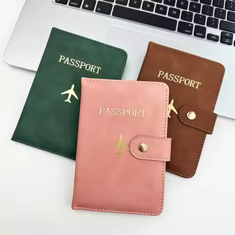 Unisex Leather Passport Cover with ID Card Holder Travel Accessories