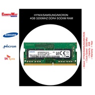 [READY STOCK] HYNIX/SAMSUNG/MICRON 4GB 3200MHZ DDR4 SODIIM RAM