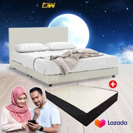 [ FREE 1 X RM99 KING KOIL PILLOW ]  [ FREE 1 X RM99 T-SHIRT ] [Combo Set] Snowy Divan Bed BedFrame With 8-Inch HD Natural Foam Firm Mattress ( Bed + Mattress Set ) Tilam