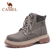 Camel | Mùa Thu Đông Mẫu Mới Giày Cao Bằng Vàng Lớn Dành Cho Nữ Đi Phượt Martin Boot Dép Công Sở Đế 