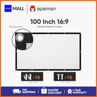 ― ● ▫ Apeman [PS100] 100 inch 16:9 Portable Projector Screen Wall Mounted Screen for Projector Home