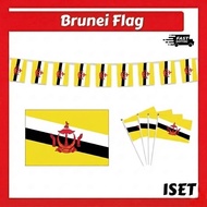 Brunei National Flag Polyester Hand Flag String Flag National Day Celebration Handheld Flag