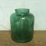 【找不到勿下標】WH8467【四十八號老倉庫】全新 早期 台灣 綠色 氣泡 醬菜甕 玻璃甕 玻璃瓶 玻璃罐 高21cm