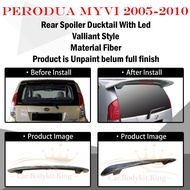 PERODUA MYVI 2005-2010 VALLIANT STYLE REAR TRUNK SPOILER LIP WITH LED -MATERIAL FIBER BODYKIT