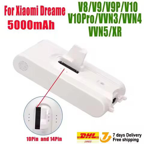 (Origin) 5000mAh Li ion Battery for Dreame V8 V10Pro V9P XR VVN3 VVN5 Handheld Cordless Vacuum Clean