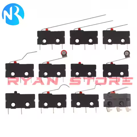 5PCS 100% New KW11 Micro Roller Lever Arm Normally Open Close Limit Switch 2Pin 3Pin 5A 125V 250V KW