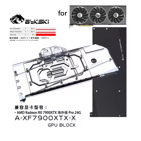 Bykski Water Block Use for XFX Radeon RX 7900 XTX Merc 310 OC GPU Card / Copper Cooling Radiator RGB