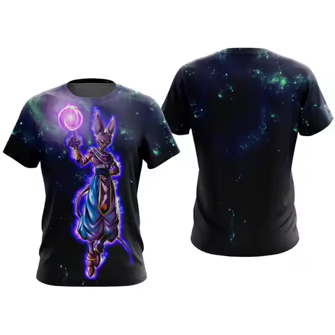 Bandai Dragon Ball Super Anime God of Destruction Beerus 3D Printed Adult Kids T-Shirts Summer Quick