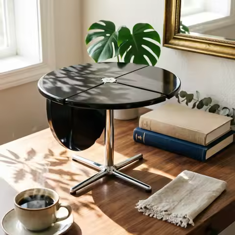 Folding Dining Table Foldable Portable Table Easy to Fold Sturdy for Apartments, Kitchen