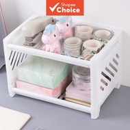 Double-Layer Desktop Organizer Storage 1pc Rack Kitchen and Bathroom Organizer Shelf Kpop Organizer 
