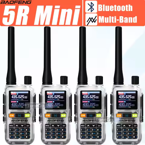 1/2/4Pcs Baofeng 5R Mini Walkie Talkie Bluetooth Programming Copy Frequency AM FM Dual PTT Transmitt