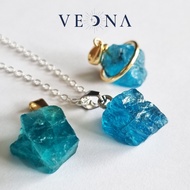 Sea Blue Apatite Stone Pendant Genuine | Dark Necklace Of Communication And Work Choose The Piece (F