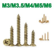 H68 Brass Cross Countersunk Head Self-Tapping Screws Pure Copper Wood Screws All Copper Flat Head Se