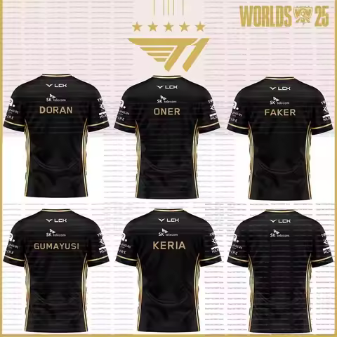 2025 League Of Legends World Finals Jersey SKT T1 T Shirt LOL Games Esports Team Uniform T-shirt Fak