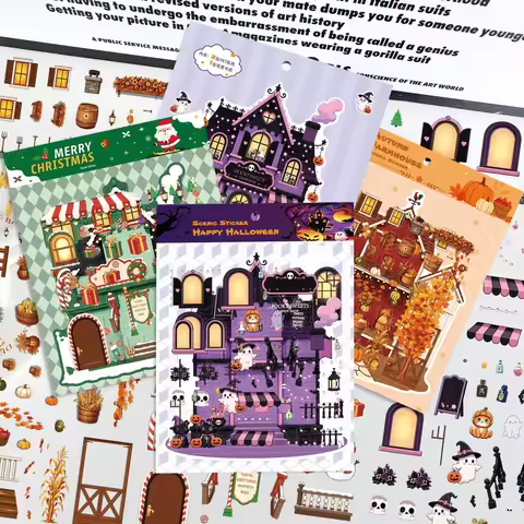 Large Scale Landscape Stickers, Miniature House Scene Stickers, 3d Stereoscopic Scene Stickers, Diy