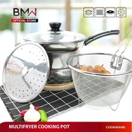 Multi Fryer Deep Fryer Multi-Purpose Frying Panbmw / Deep Fryer Pan 22 CM Multifunction 3 IN 1 - 22 